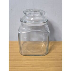 Vintage Anchor Hocking Square Apothecary Jar